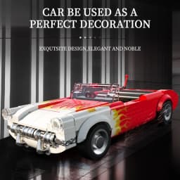 249PCS Retro C1 Convertible Car Building Blocks Flame Classic Car Models Vehicle Bricks Idea Desktop Display DIY Puzzle Toy Gift