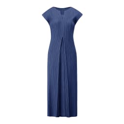Miyake Fold 2024 Fall New Slimming V-neck French Dress For Women Advanced Short-sleeved Waist Elegant Commuter Dress