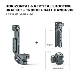 LEAPLIGHT Aluminum Mini Tripod for DJI Osmo Pocket 3/4/4P/360LunaUltra Camera Tripod Handheld Grip w 360° BallHead+Phone Stand