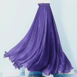 720 Degrees Gold Silk Chiffon 8 Meters Full Skirt Women's Beach Holiday High-Waisted Slim Summer Bright Silk Chiffon Dance Skirt