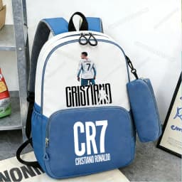 Ronaldo CR7 Student Backpack Set Football Player Boys Kids Schoolbag with Pencil Case 2pcs High Capacity School Rucksack