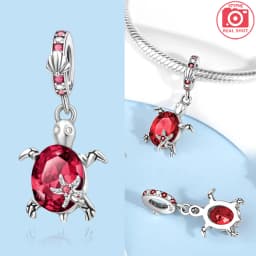 925 Sterling Silver Ocean Series Blue Turtle Starfish Shell Fit Original Bracelet Charms for Women diy Fine Jewelry Gifts