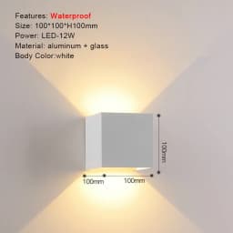 Round Square Modern Wall Lights Garden Porch Ip65 Waterproof Up Down Lighting Outdoor Led Bedroom Lamp Wall Decor