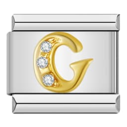 Hapiship Shiny CZ 26 Letters A-Z Italian Charms Gold Plated 9mm Stainless Steel Modular Bracelet DIY Jewelry DJ2479