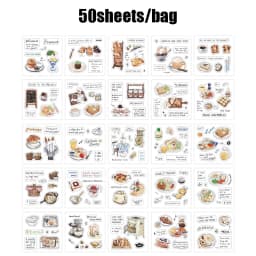 50pcs/bag stickers sticker book soft time series handbook material DIY photo frame album phone case diary creative stickers