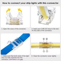 10PCS COB LED Wire Connector 2Pin 5 8 10mm Connection Solderless Mini Buckle Strip To Wire No Dark Area Connector
