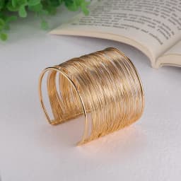 Vintage Punk Layered Wide Wire Cuff Bangle Bracelets for Women Exaggerated Gold Silver Color Metal Bangle Female Trendy Jewelry