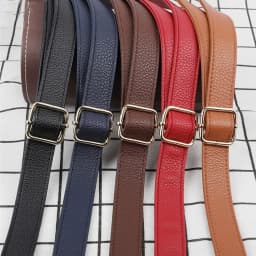 PU Leather Crossbody Bag Strap Adjustable Replacement Shoulder Bag Strap Lychee Pattern Detachable Handbag Belt for Women