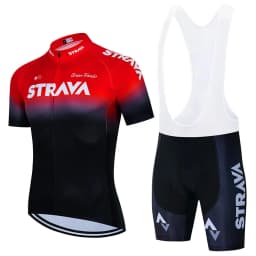 2024 Strava Cycling Jersey Set Summer Short Sleeve Breathable Men's MTB Bike Cycling Clothing Uniform Suit
