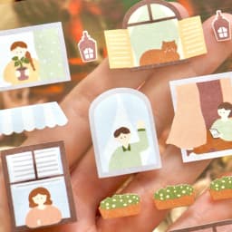Korean Import Brand Suatelier Window Tiny Moments Paper Stickers Cute Scrapbooking Diy Journaling Diary Decor Stationery Sticker