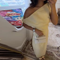 One Shoulder Women Dress Solid Color Waist Cinched Long Dress Sleeveless Backless Slim Fit Elegant Draped Stylish Party Wear
