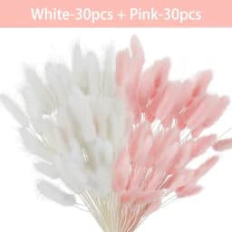 60pcs Dried Flowers Rabbit Bunny Tails Grass Mix Bouquets Wedding Party Decoration Natural Fluffy Lagurus Ovatus Boho Home Decor