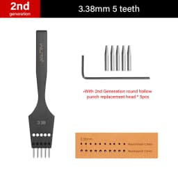 WUTA 2nd Generation Sharp Head Replaceable Pricking Iron Removable Round Hole Punch Leather Craft Chisel DIY Leather Tools