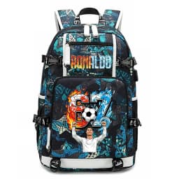 CR7 Ronaldo 67 Print Large Capacity Backpack for Students Teens Kids School Travel Daypack