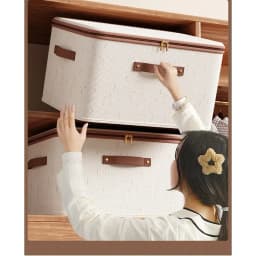 1Pcs Foldable Organizer Storage Box With Lid Large Capacity Dustproof Clothes Organizer Home Closet Multi-functional Organizer