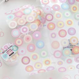 6.2cmx2m Color Echo Tape Stickers Cute Candy Loop Masking Tape for Collage Junk Journal Scrapbook Mobile Stationery