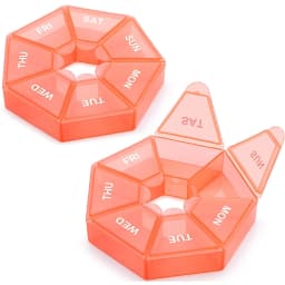 2PCS Weekly Pill Box Daily Organiser Medicine Tablet Storage Dispenser 7 Day