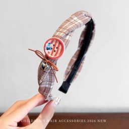 2026 New Preppy Style Gingham Braided Headband for Girls Blue Plaid Soft No Slip Hair Accessories for Toddler Kids Fashion Gift