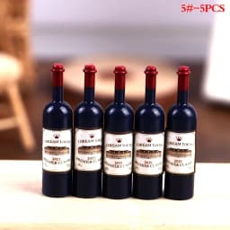 5Pcs/set Dollhouse Miniature Wine Cup Beer Mug Wine Bottle Model 1:12 Mini Furniture House Decor Toy-Toy