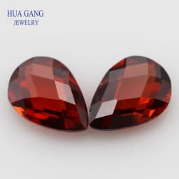 5A Pear Double CheckerBoard Cubic Zirconia Stone Multicolor Brilliant Cut Loose CZ Stones Synthetic Gems Beads For Jewelry