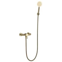 Bathroom Shower Faucet Set Brushed Gold 304 Stainless Steel Wall Mounted Shower Handheld Cold And Hot Water Mixer Taps