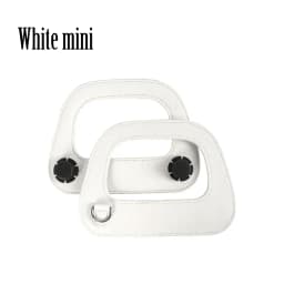 Tanqu Edge Painting Silver Metal D Buckle Mini Oblong Leather Handle for O Bag Mini O Chic Handbag