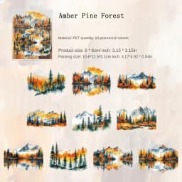10Pcs landscape Stickers pack materials Supplies account water for Mountain decoration River manual base Scrapbook cut 125*106mm