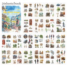 Mr. Paper 4 style mixed materials 20 / pack character sticker book disorientation fantasy series stickers DIY handbook material