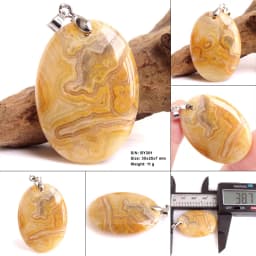 High Quality Pendentif Real Natural Crazy Lace Agate Stone Pendant Chains Necklace For Women's & Men's Jewelry Making BK996H