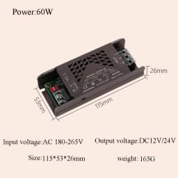 Fade Mode LED Power Supply Mute Lighting Device DC 12V 24V 60W 100W 200W Transformer Dimmable LED Light Driver Power Adapter