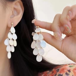 Trendy Temperament Long Pearls No Hole Clip Earrings Imitation Pearl Shell Tassel Long Clip on Earrings on Pierced Ears Women