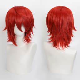 35cm Short Black Spiky Cosplay Wig Pre-Teased Crown Heat Resistant Synthetic Wig Layered Flipped-out Universal Anime Wig