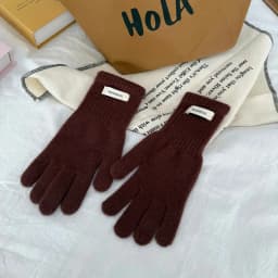 100% Wool Gloves Lady Touchscreen Finger Hole Winter Autumn Women Warm Wrist Length Classic Knitted Gloves Female Mitten 2025