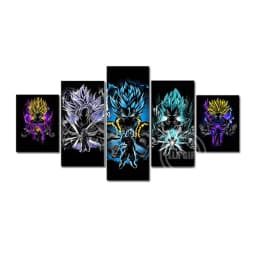 Manga 5 Panels Dragon Ball Goku Super Saiyan Wall Anime Poster Comic Canvas Painting Picture Home Living Room Gift Mural Cudros