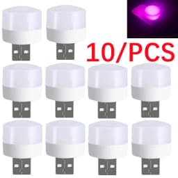 10 pcs RGB USB LED Night Light Super Bright Eye Protection LED Plug Lamp Computer Mobile Power Charging USB Small USB Book Light