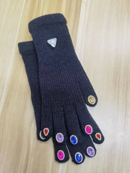 Women's Sparkle Glitter Gloves Touchscreen Winter Gloves with Rhinestones Warm Knit Mittens