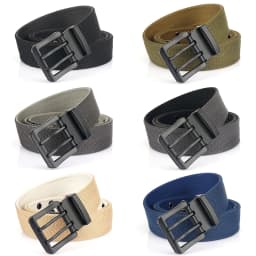 Vintage Reversible Belt For Men Double Needle Alloy Buckle Soft Tough Canvas Belt 38mm Adjustable Work Girdle Male Accessories
