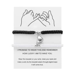 2Pcs/Set Romantic Heart Magnetic Attract Couple Bracelet For Women Men Fashion Braided Rope Matching Bracelet Friendship Jewelry