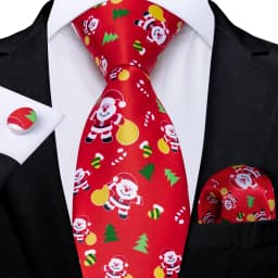 Blue Green Christmas Men tie Set with Handkerchief Cufflinks Wedding Prom Groom Accessories Perfect Gift for Men