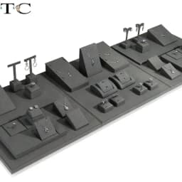 Gray Microfiber Jewelry Storage Display Rack Ring Earrings Display Rack Necklace Pendant Bracelet Storage Rack