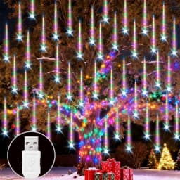 USB Meteor Shower String Lights LED Rain Lamp 30CM8Tubes 50CM8Tubes IP54 Waterproof 8 Modes Patio Garden Wedding Festival Decor