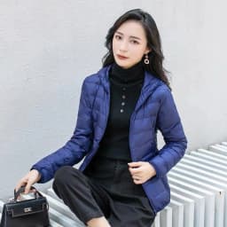 Down Jacket Women Parkas Windproof Puffer Coat New Autumn Winter Warm Stand-UP Collar Thin Cotton Coat Short Overcoat Top Ladies
