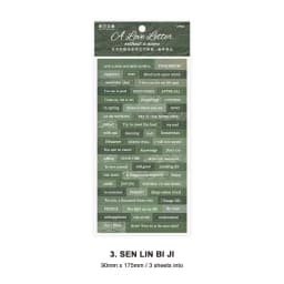 JIANWU 3 Sheets INS Retro English Text Sticker DIY Journal Scrapbooking Collage Literature Art Decoration Stationery Stickers