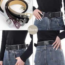 Women's Glitter Sequin Belt, Sparkly Belt for Jeans, Suitable for Pairing with various Pants and Coats