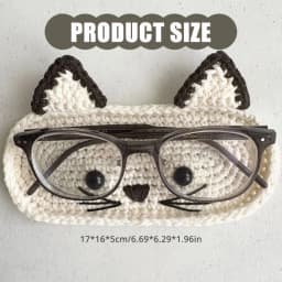 Handmade Crochet Cute Animal Theme Glasses Holder Eyeglass Protective Storage Tray for Home Desk Eyewear Organizers Gift