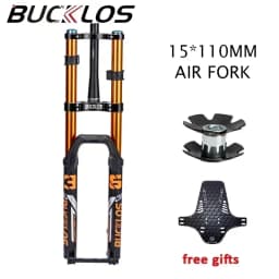 BUCKLOS 27.5 29inch Air Suspension Fork MTB Downhill E-Bike AM Forks 180mm Travel Boost Bicycle Fork Rebound 110*15mm Dual Crown