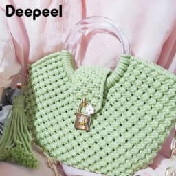 2/4/10Pcs Deepeel Acrylic Transparent Bag Handle Plastic Circle Ring Frame Handbag Replace Handles Woven-bag Brackets Accessory