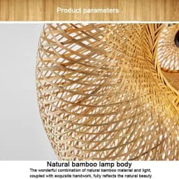 HandMade Bamboo Weaving LED Pendant Lamp Home Decor Hanging Chandelier Lighting Living Room Kitchen Vintage Rattan Woven Light