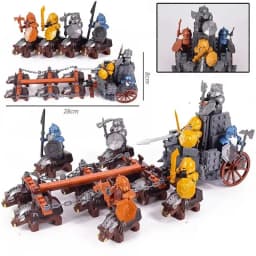 Mini Middle Ages Lord Rings Medieval Dwarf Wild Boar Goat Chariot Army Figures Building Blocks Bricks Kids Toys Christmas Gift