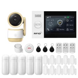 PGST WiFi 4G GSM Alarm System Works with TUYA Smart Life for Home Security with PIR Wireless Solar Siren Works with Aleax